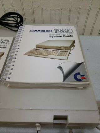 Vintage Commodore 128D Personal Computer & Keyboard Power Cord TV Cord 3