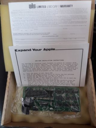 Vintage Apple Ii,  Advanced Logic Systems 16k Ram Expansion Brand
