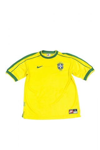 Nike Rare Vintage Brazil Soccer National Team Jersey Size Small 1998 World Cup