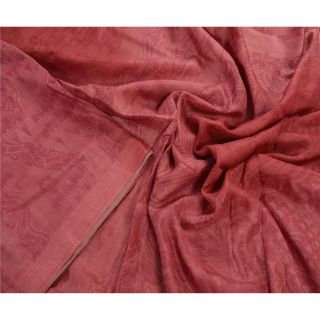 Tcw Vintage 100 Pure Silk Saree Pink Printed Sari Décor Craft Fabric