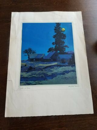 Maxfield Parrish " Lights Of Home " Vintage Print Unframed