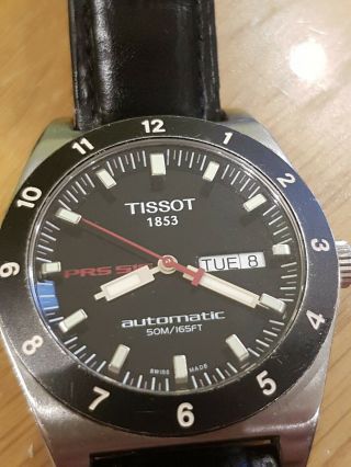 Tissot 1853 Mens Gents Automatic Wrist Watch With Black Leather Strap