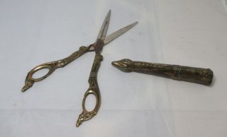 19th Century E.  J.  Cadigan Solingen/hammesfahr Scissors & Sheath: Antique
