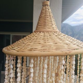 Vintage Spiral Seashell Hanging Mobile Decor - Boho Cottage Nautical Seaside 2