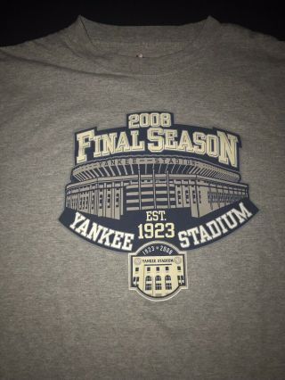 Vintage 2008 York Yankees Stadium Last Season Majestic Tshirt Mens Sz Xl