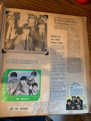Vintage Beatles Scrap Book Packed With Beatles Articles & Pictures Stubs