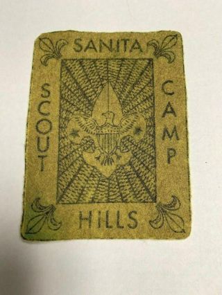 Vintage Felt Bsa Boy Scout Patch? Sanita Hills Scout Camp - Estate