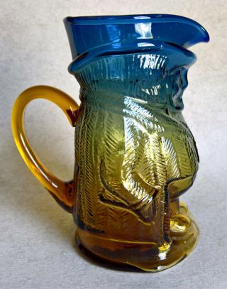 Vintage Kanawha Glass Toby Pitcher – Blue to Amber Colored Glass – West Virginia 3