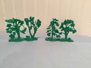Vintage Marx Playset Battleground Set Green Plastic Trees