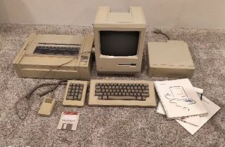 1984 Apple Macintosh Model M0001 128k With Printer And Hd