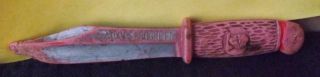 Vintage Davy Crockett Red Rubber Dagger Knife By Auburn 7 1/2 " Long