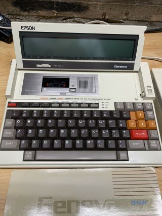Vintage Epson PX - 8 Portable Computer with MicroCassette Geneva Model H101A&pf10 2