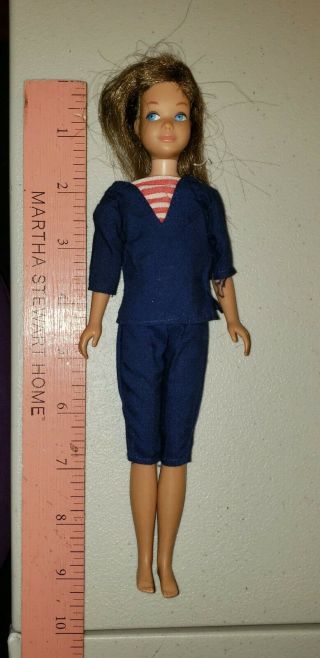 Vintage 1963 Skipper - Barbie doll - Brunette Hair Straight legs,  plus clothes,  etc 3