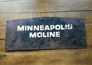 Antique Minneapolis Moline Farm Sign Vintage Tractor Advertising
