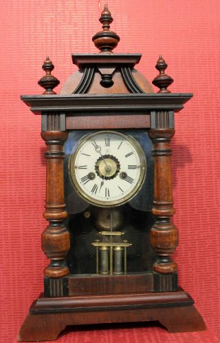 Antique Table Clock Alarm Mantel Clock German Clock 1900thc.  Junghans