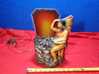 Antique Motion Lamp With Native American Indian Chief