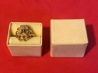 Vintage 10k Gold Filled Shank Ring Order Of Eastern Star