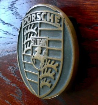 Porsche - Rare Vintage Solid Brass Logo Belt Buckle