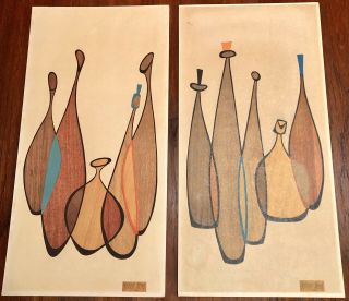 Mid Century Modern Robert Lyons Bottles 1960s Art Prints