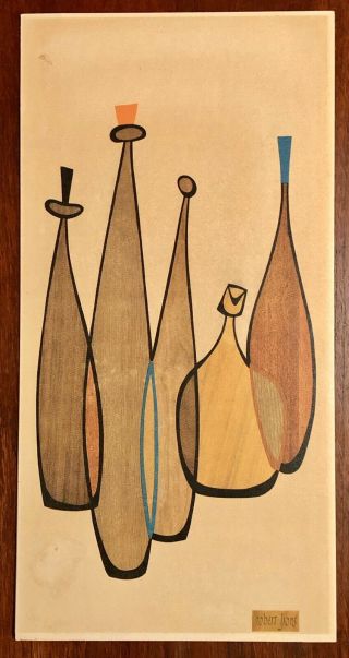 Mid Century Modern Robert Lyons Bottles 1960s Art Prints 3