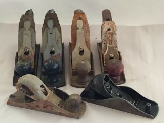 6 Vintage STANLEY Smoothing Bench Planes,  Low Angle Block Planes - Woodworking 2