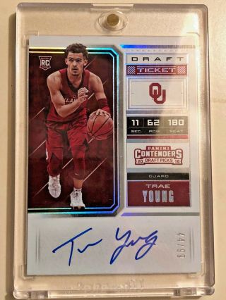 2018 - 19 Contenders Draft Picks Trae Young Draft Ticket Rc Auto 56 Ed 44/99