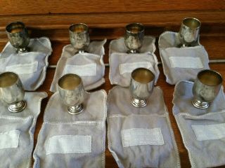 Georg Jensen Sterling Silver Cups B&m Baldwin Miller 8 Cups With Pouches And Box