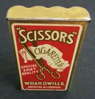 Scissors Cigarettes Special Army Quality W.  D&h.  O.  Wills Tobacco Tin