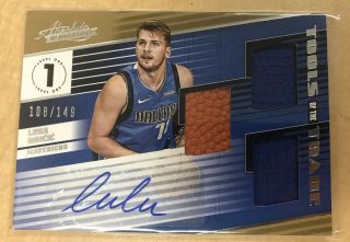2018 - 19 Absolute Memorabilia Luka Doncic Auto Rookie Tools Of The Trade Rc /149