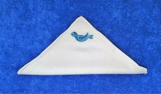 Vintage Official Bluebird Handkerchief - Camp Fire Girls - 10 " X 10 " - 1960s