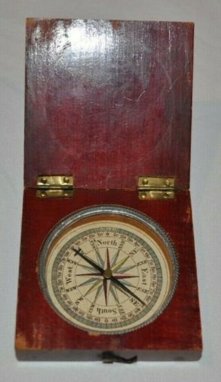 Antique 19th Century Negelein Compass in Mahogany Box 2