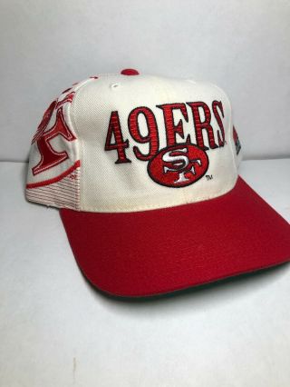 Vintage 90s Sf 49ers Sports Specialties Laser Shadow Wool Blend Snapback Hat Cap
