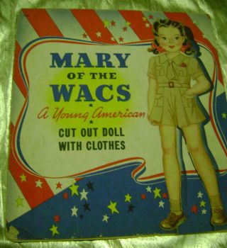 Vtg Paper Dolls 1943 Mary Wac Wwii Hilda Miloche Whitman 1012 Rare Set Uncut