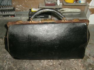 Vintage Leather Doctors Handbag,  Calf Leather,  Satchel