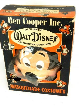 Vintage Ben Cooper 1950s Walt Disney Mickey Mouse Halloween Costume Mask & Box