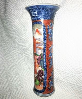 Antique CHINESE PORCELAIN SLEEVE VASE with SCENES Qing 3