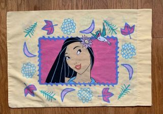 Vintage Retro Disney Pocahontas Pillow Case Bedding Meeko Yellow