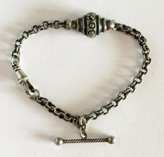 Ladies Antique Victorian 925 Solid Silver - Albertina Watch Chain - Bracelet