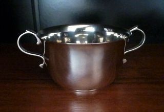 Antique English Sterling Silver Porringer By E S Barnsley & Co