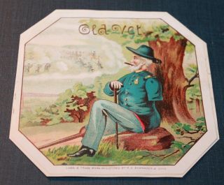 Civil War Soldier Amputee Old Vet Cigar Label 1890 
