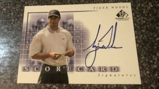 2002 Tiger Woods Sp Game Scorecard Signatures Auto Card Ss - Tw