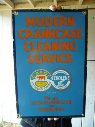 Rare Old Vintage 1948 Standard Oil Co.  Porcelain Enamel Oil Gas Fuel Pump Sign