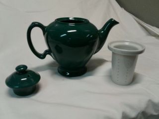 Vintage Ceramic Green Tea Pot W Lid And Diffuser
