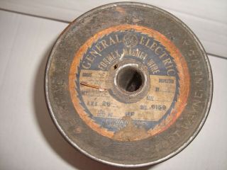 Vintage Wood Spool General Electric Formex Magnet Wire Size.  0159 Awg 26 Copper