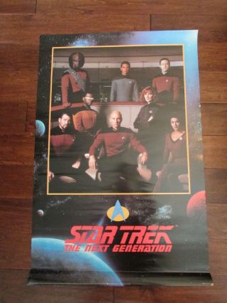 Vtg 1991 Star Trek The Next Generation Promotional Poster 36 " X 24 "