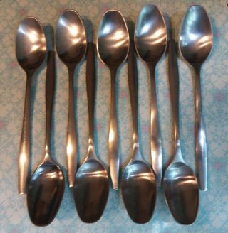 9 Dansk Soup Spoons Variation V Stainless Flatware Mcm Finland
