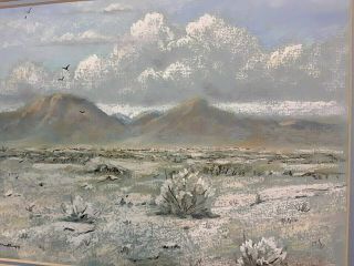 American Desert Oil Painting Listed Early Landscape Antique Vintage - Kernell