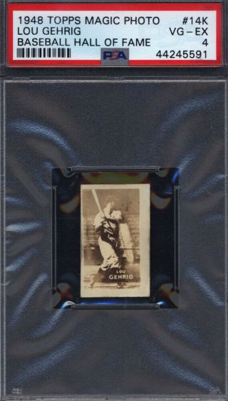 1948 Topps Magic Photo Baseball Hall Of Fame 14k Lou Gehrig Yankees Psa 4 0982