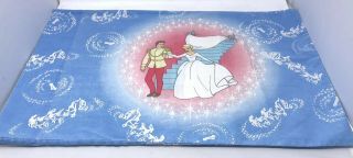 Vtg Disney Princess Cinderella Prince Charming 2 - Side Pillowcase 90s Made In Usa