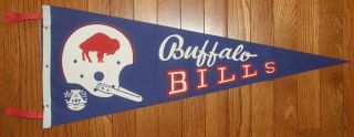 Vintage Afl 1960s Buffalo Bills Standing Buffalo Pennant - Unusual,  Riveted